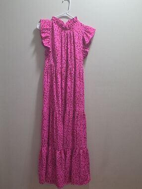 Hot Pink Floral Maxi Dress